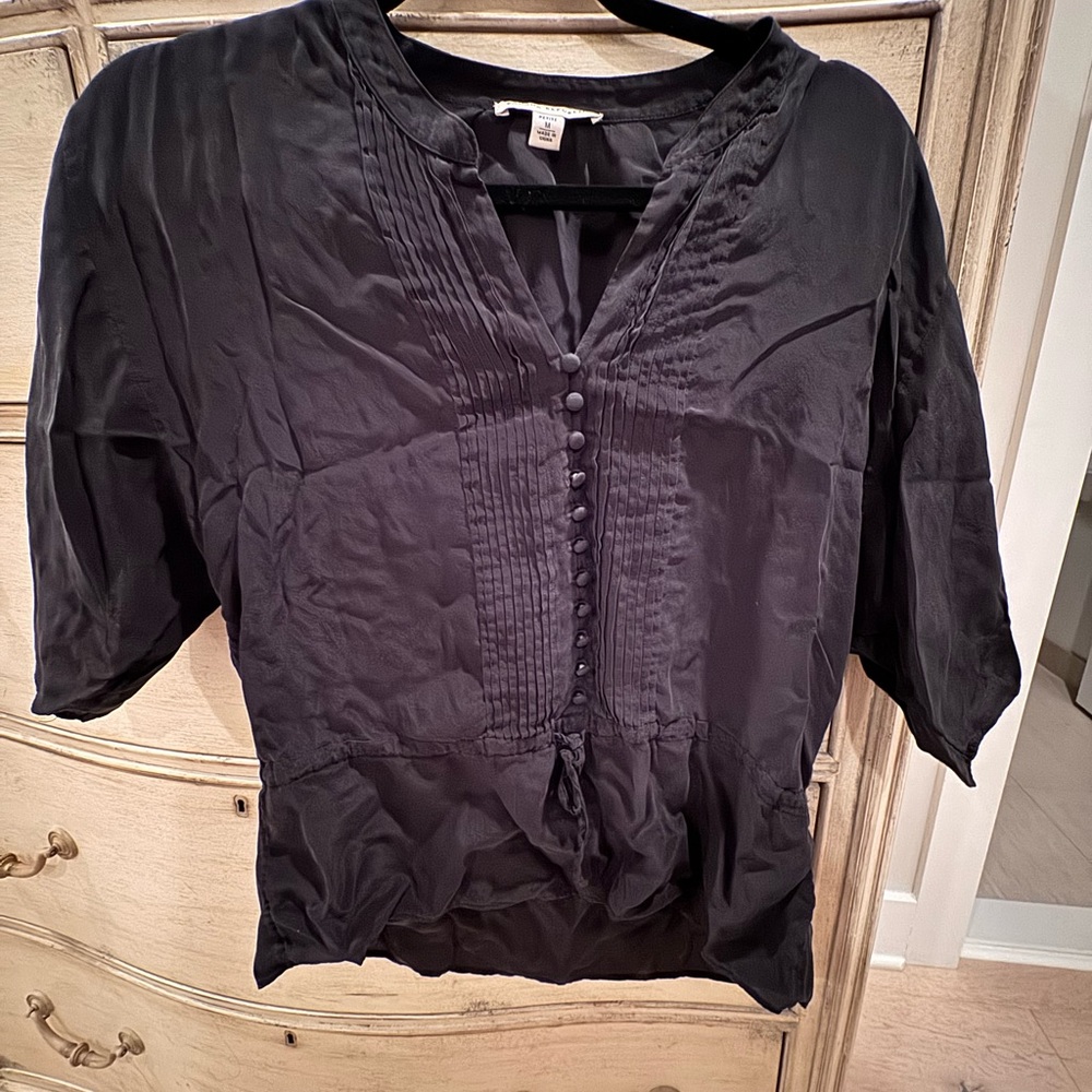 Banana Republic Black Blouse with Button Detail